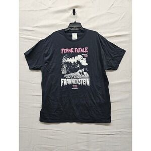 Universal Monsters Bride of Frankenstein Femme Fatale Black Graphic T-Shirt XL